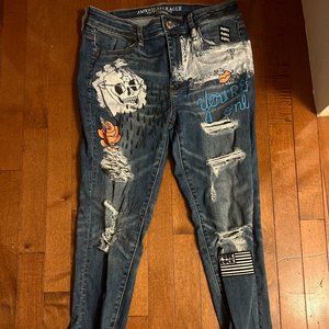 Destressed American Eagle Jeans